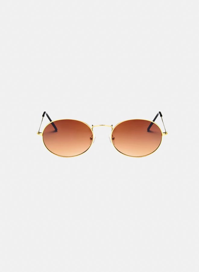 korico Elun Brown Rimless Round Sunglasses - Image 2